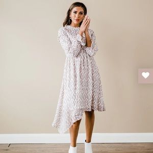 NWT White/Cream Printed Midi Dress